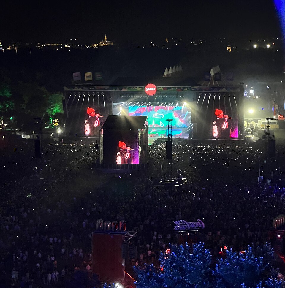 Sziget Festival main stage at night
